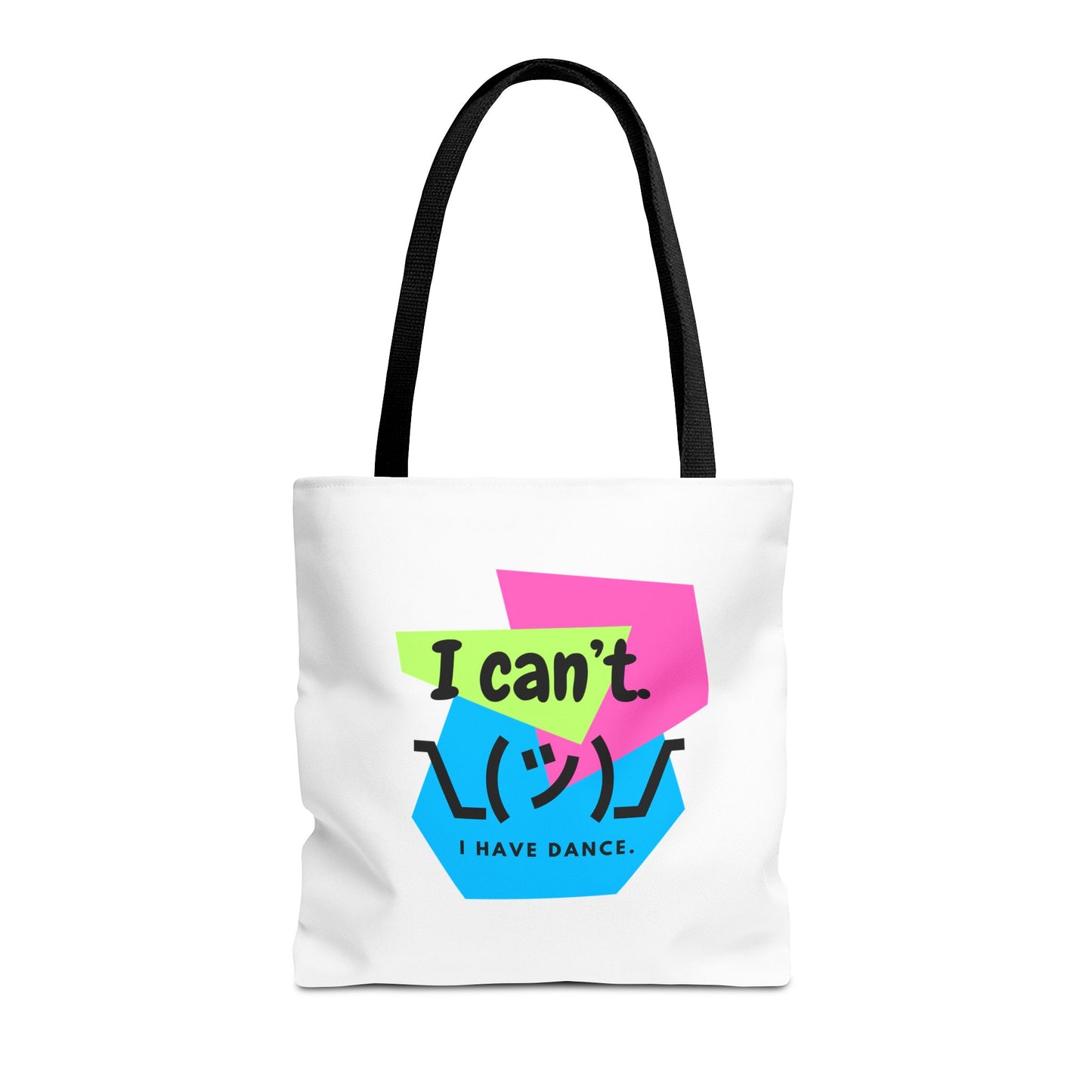 "I Can't. I Have Dance." – 80s Retro Emoji Canvas Tote Bag for Dancers | Funny Dance Quote Reusable Shoulder Bag