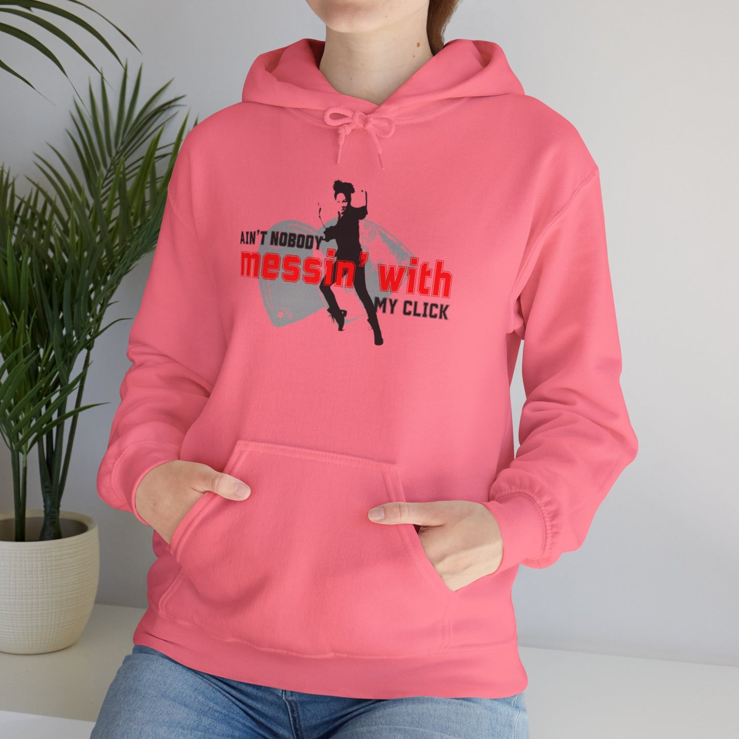 “Ain’t Nobody Messin’ with My Click” Tap Dance Graphic with Tap Shoes & Dancer | Streetwear-Inspired Tap Dancing Hoodie for Dancers - Unisex Heavy Blend™ Hooded Sweatshirt