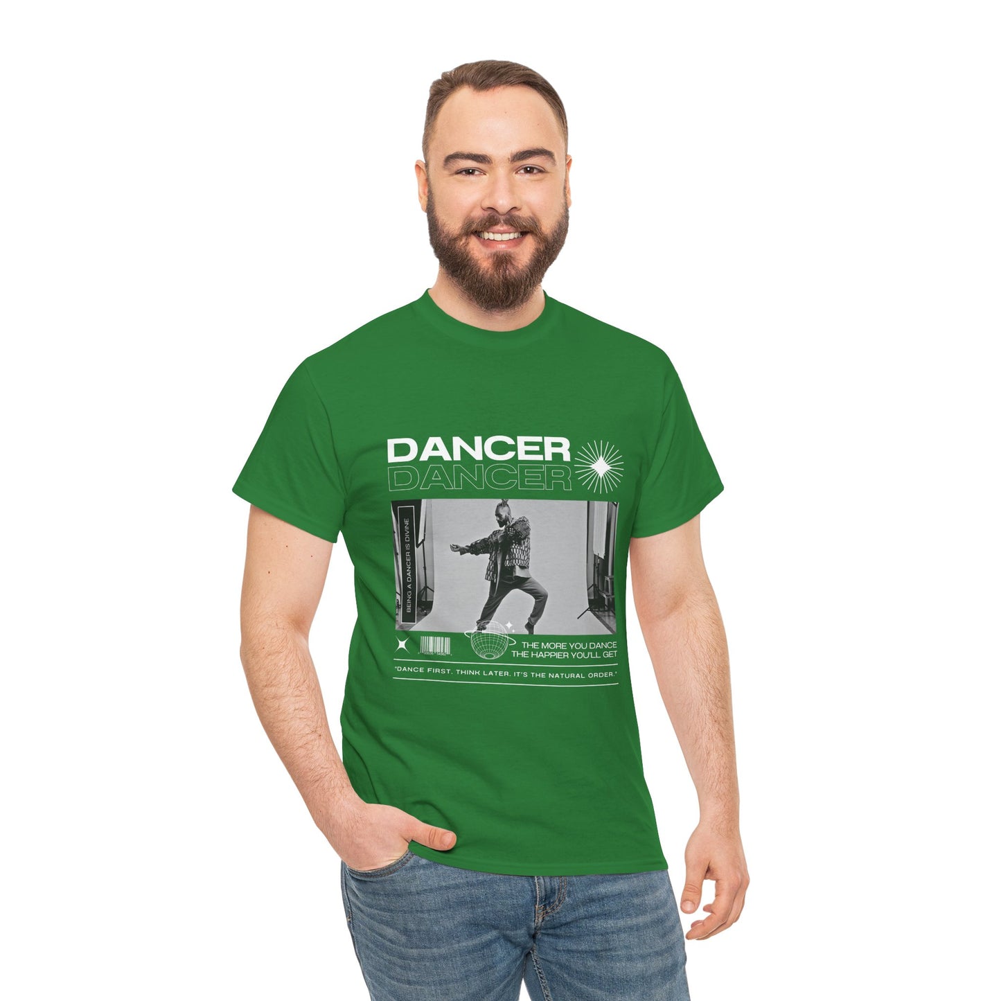 "Dancer "Jazz Pose Unisex Heavy Cotton Tee – Streetwear-Inspired Jazz Dance Graphic T-Shirt for Performers