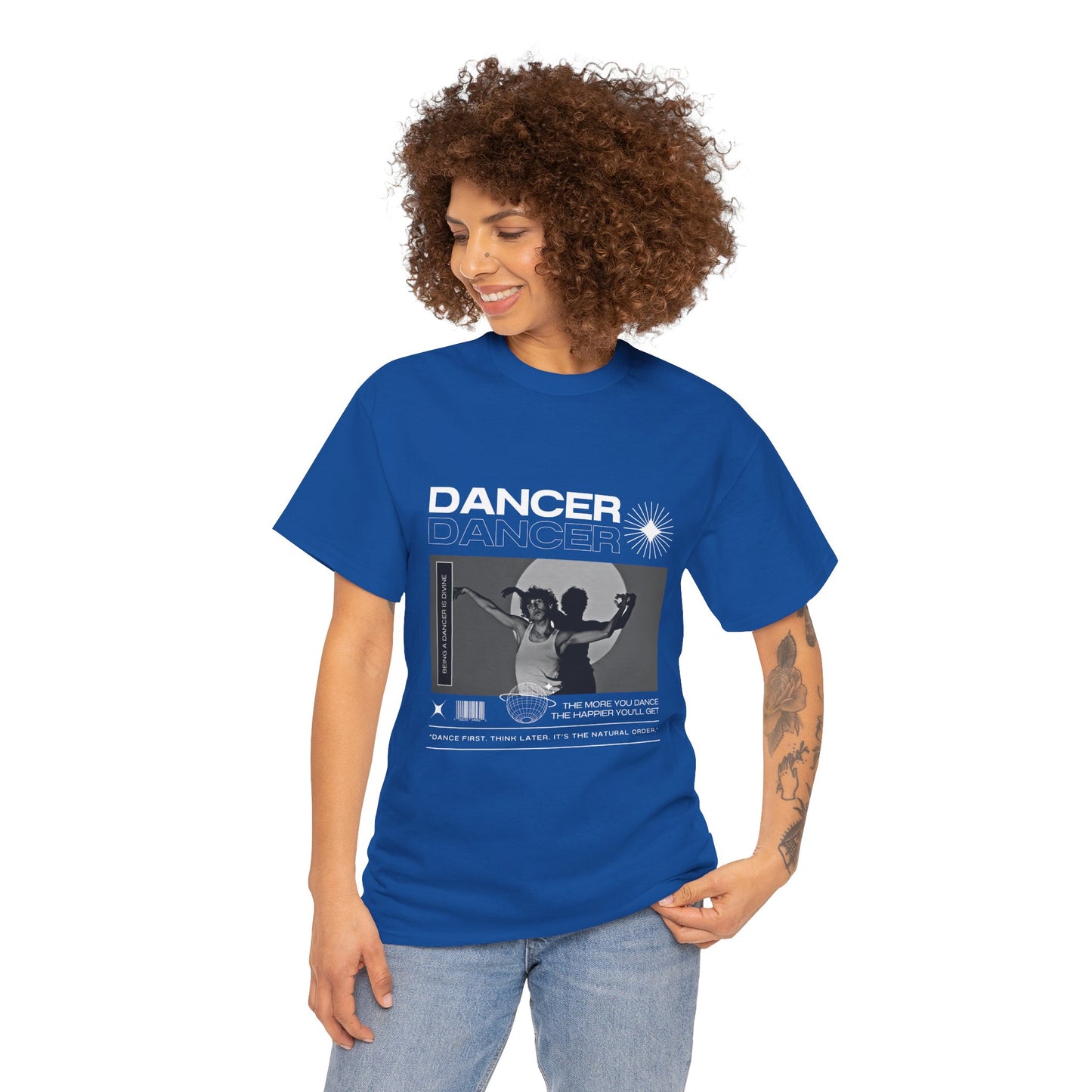 "Dancer" Spotlight Contemporary Dance Graphic Unisex Heavy Cotton Tee – Streetwear-Inspired Dance T-Shirt for Performers & Dance Lovers