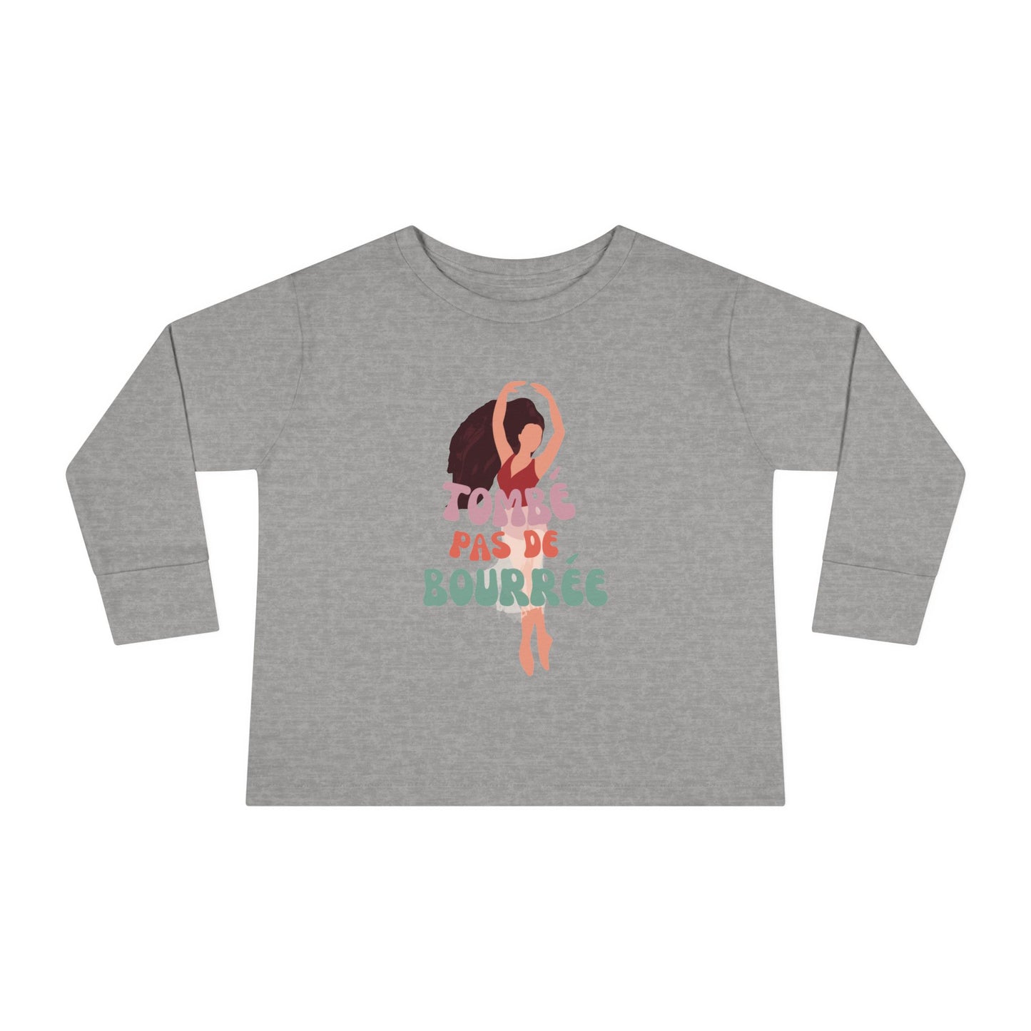 "Tombé Pas de Bourrée" Toddler Long Sleeve Dance T-Shirt – Ballet Dancer Graphic Shirt for Kids