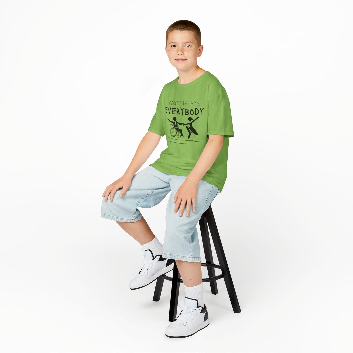 “Dance Is for Everybody” Youth Short Sleeve Tee – Inclusive Dance T-Shirt for Kids & Teens, Personalized with Name or Studio