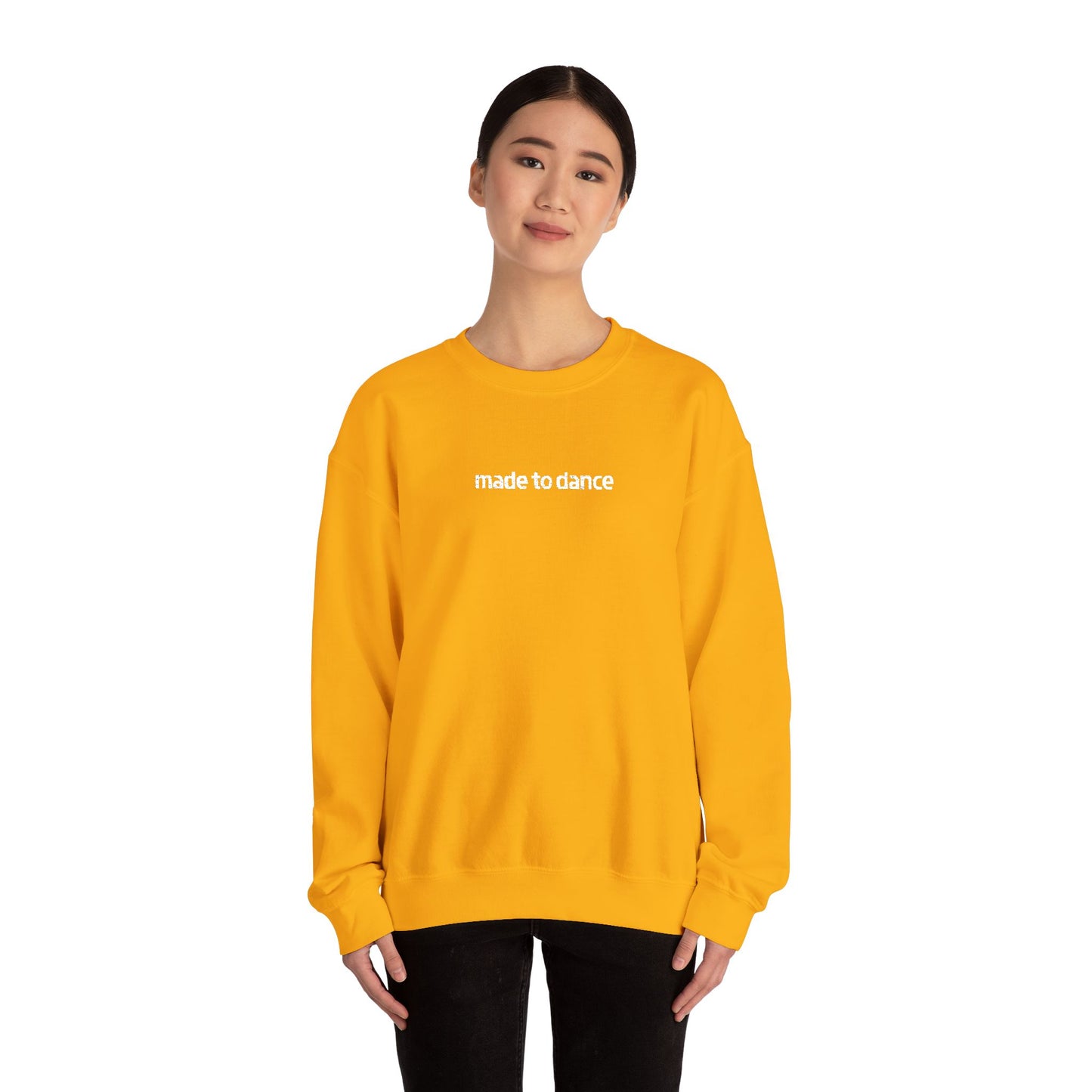 “Made to Dance" Unisex Heavy Blend™ Crewneck Sweatshirt – Embroidered Dance-Inspired Pullover for Adults & Kids
