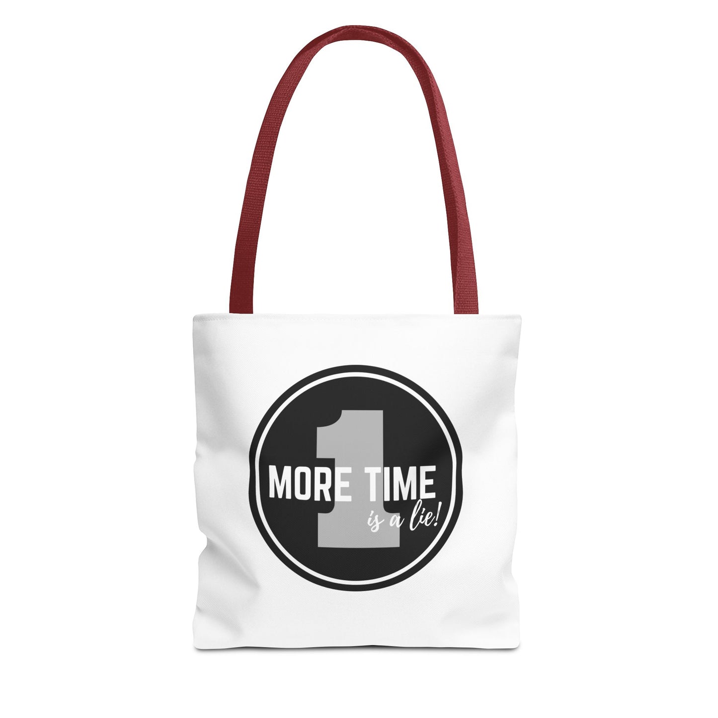 "One More Time is a Lie" Dance Tote Bag – Bold Emblem Graphic Canvas Bag for Dancers, Rehearsals & Everyday Use