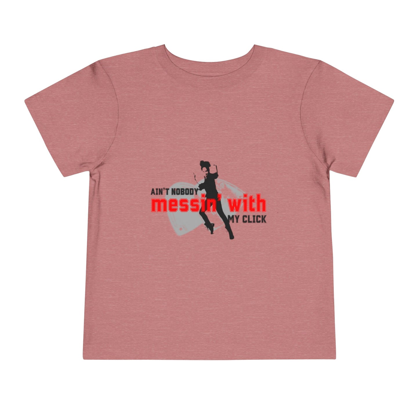 “Ain’t Nobody Messin’ With My Click” Toddler Short Sleeve T-Shirt – Tap Dance Graphic Tee with Tap Dancer Design for Kids