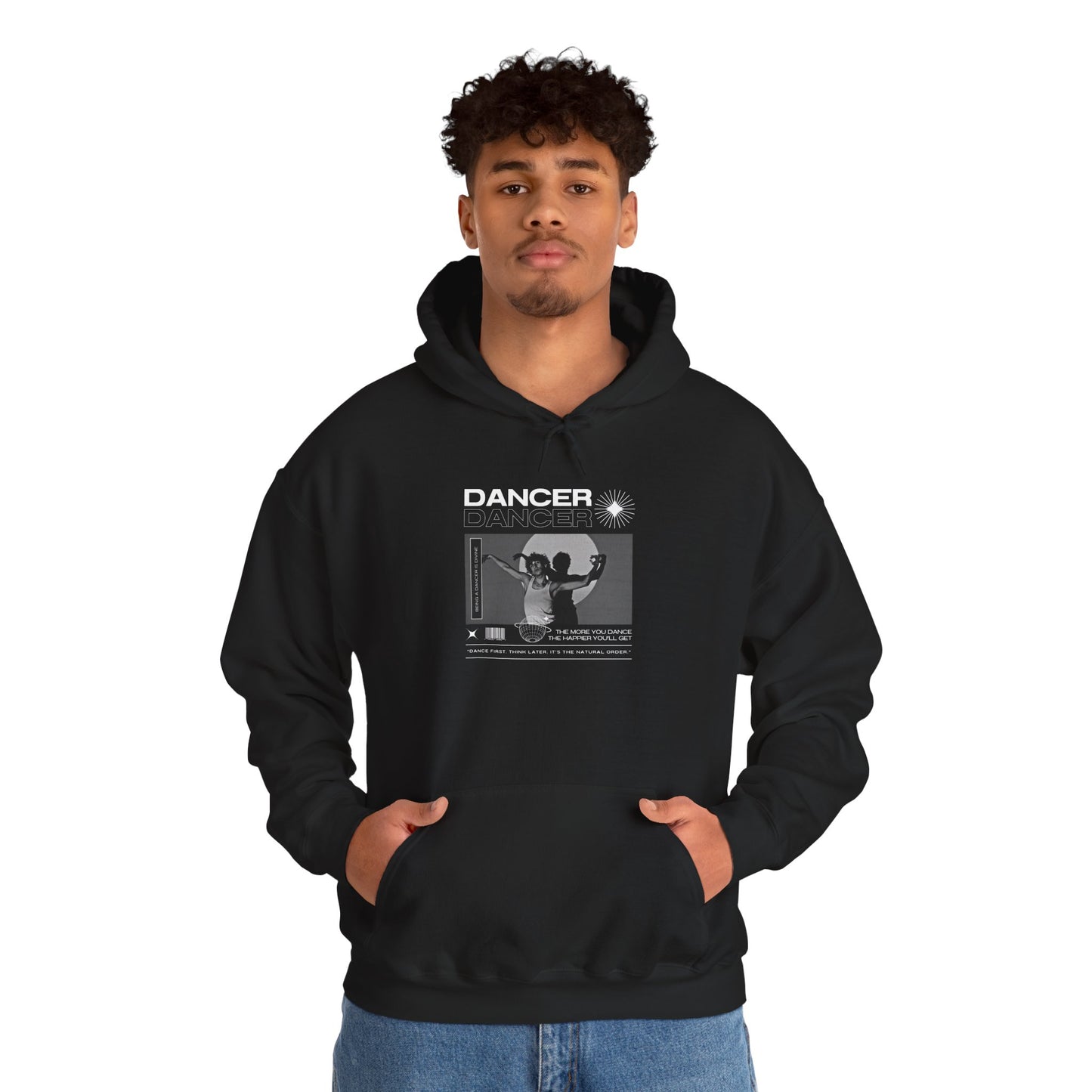 “Dancer” Contemporary Dancer in Spotlight Graphic | Streetwear-Inspired Dance Hoodie for Modern Dance Lovers - Unisex Heavy Blend™ Hooded Sweatshirt
