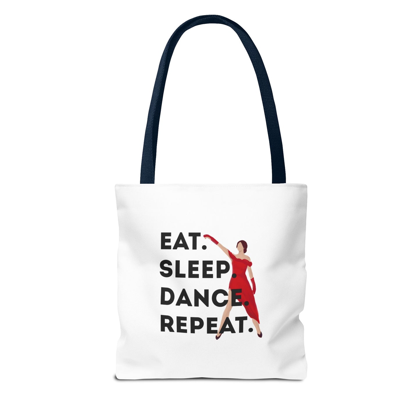 "Eat Sleep Dance Repeat" Canvas Tote Bag – Bold Dancer Graphic Dance Bag for Studio, School & Everyday Use