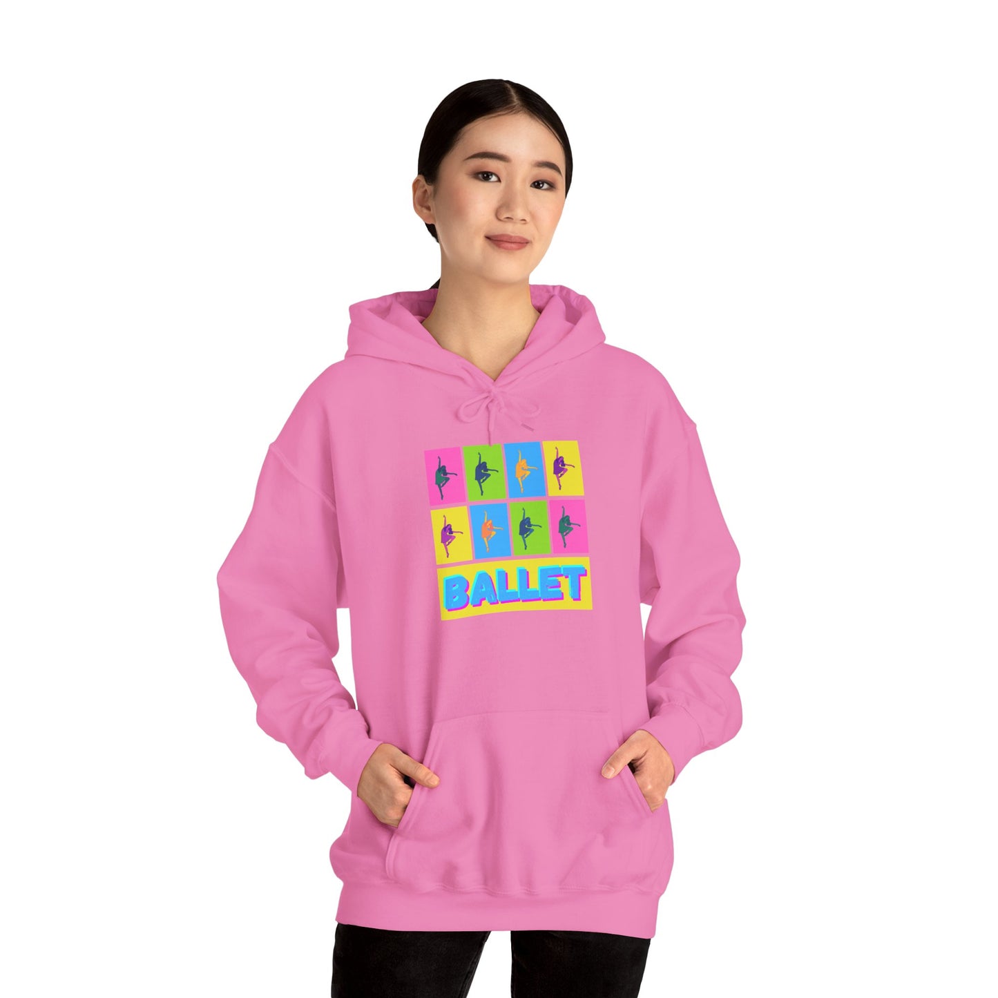 “Ballet” Pop Art Inspired Design with Ballet Dancer Graphics | Streetwear Ballet Hoodie for Dance Lovers - Unisex Heavy Blend™ Hooded Sweatshirt