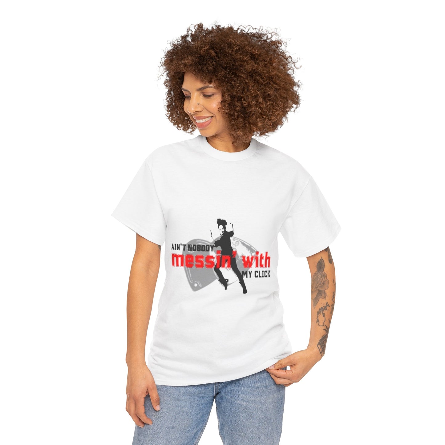 "Ain’t Nobody Messin’ With My Click" Tap Dance Tee – Unisex Heavy Cotton T-Shirt with Taps & Dancer Graphic
