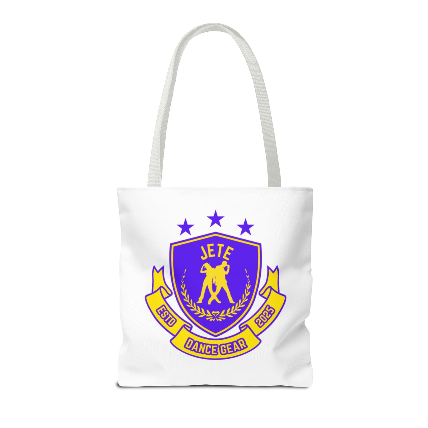 "Jeté Dance Gear Estd 2025" Canvas Tote Bag – Collegiate-Inspired Dancer Tote for Rehearsals, Classes & Everyday Style