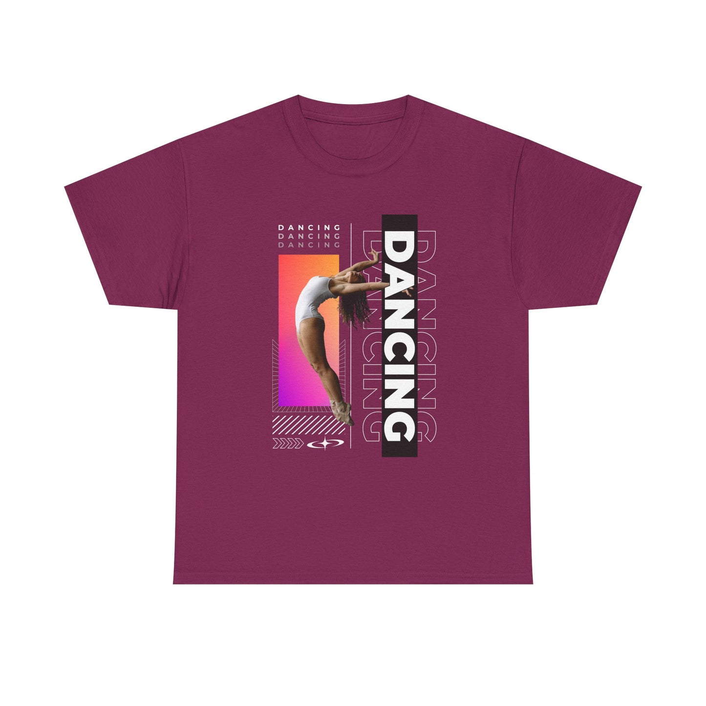 “Dancing” Streetwear-Inspired Female Dancer Unisex Heavy Cotton Tee – Urban Dance Graphic T-Shirt for Performers and Dance Lovers