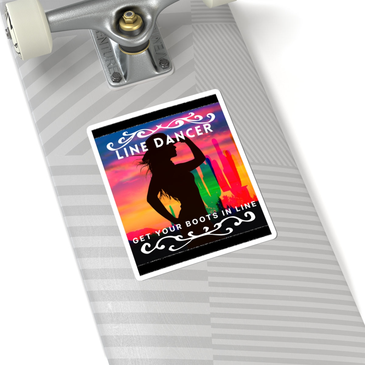 "Line Dancer, Get Your Boots in Line" Western-Inspired Graphic – Kiss-Cut Vinyl Dance Sticker
