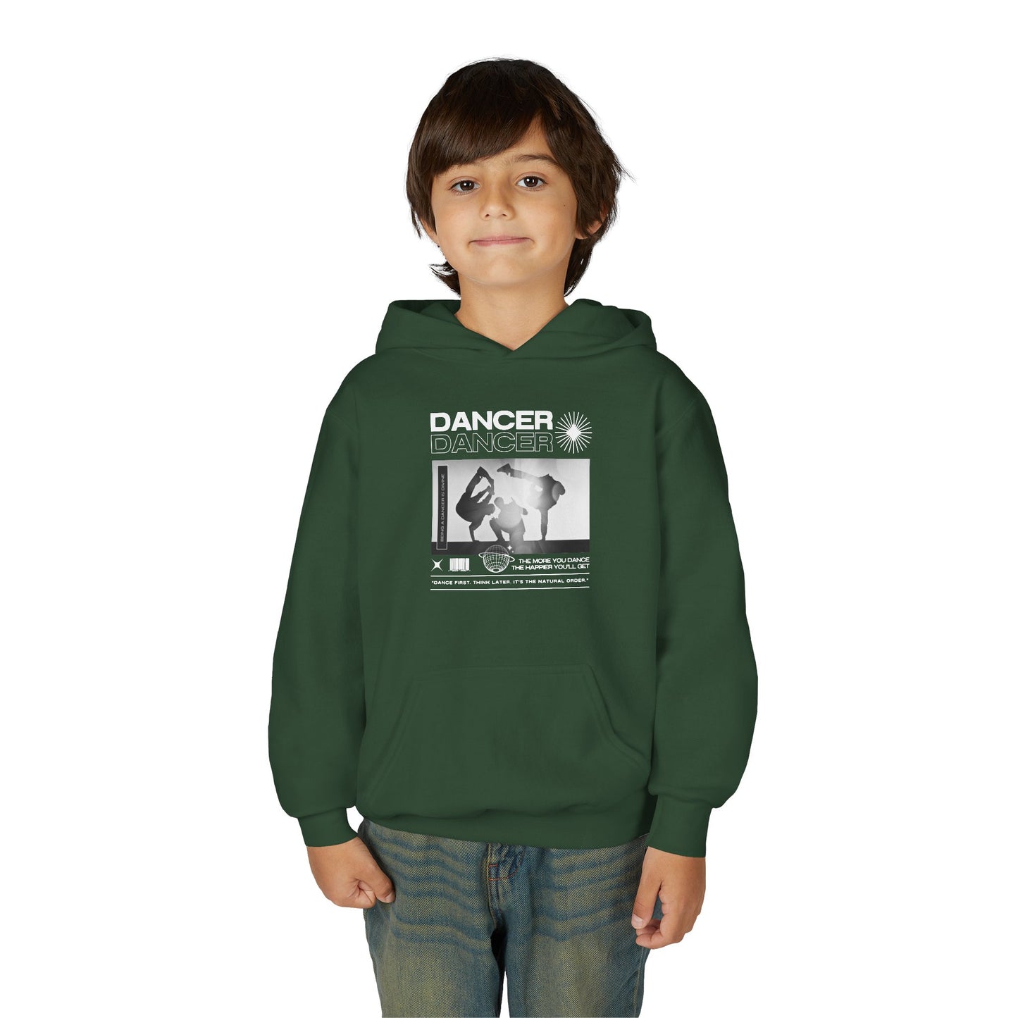 “Dancer” Breakdancer Streetwear Graphic | Unisex Youth Hoodie – Hip-Hop Dance Hoodie for Kids & Young Performers