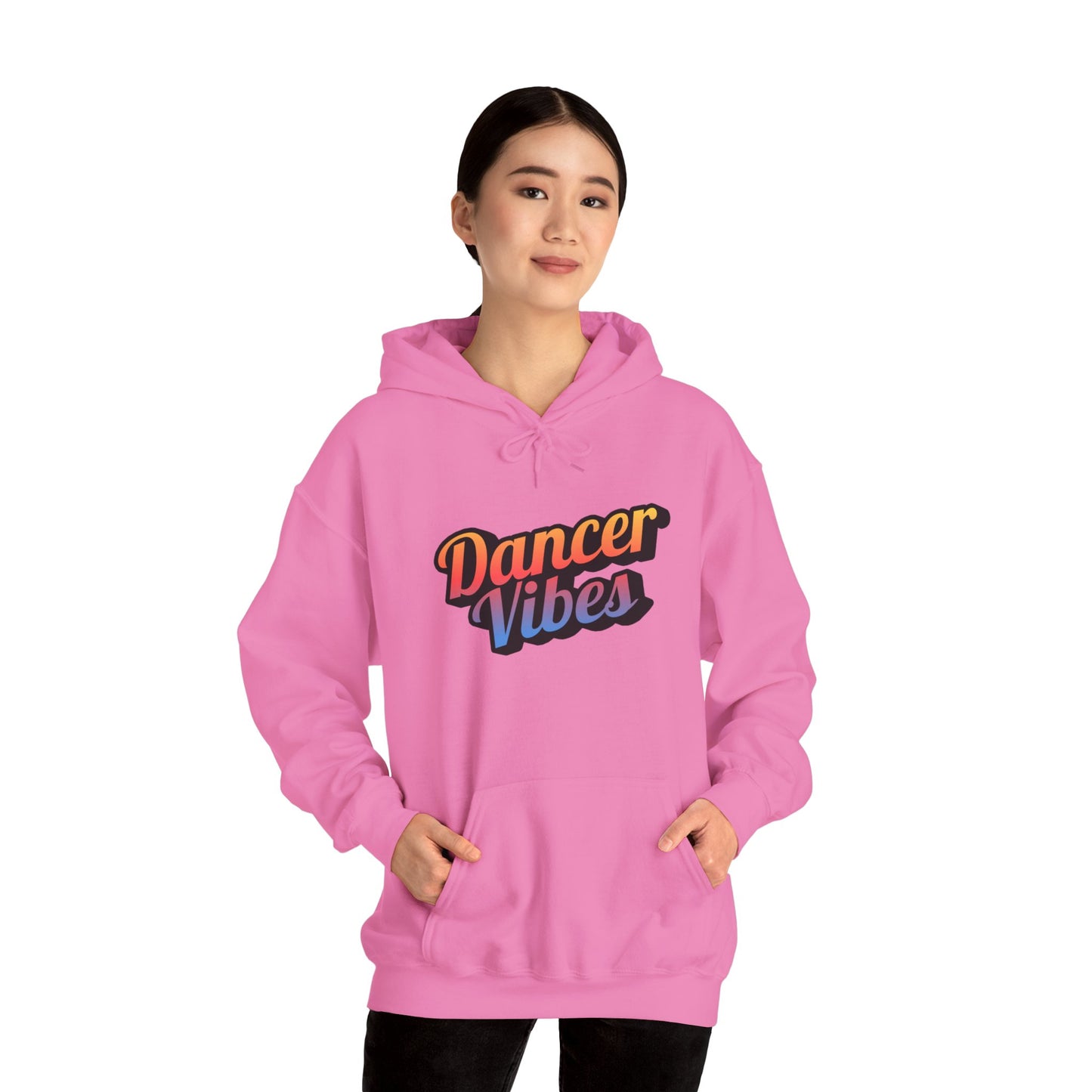 "Dancer Vibes" Unisex Hooded Sweatshirt – Colorful Retro Dance Graphic Hoodie for Dance Lovers