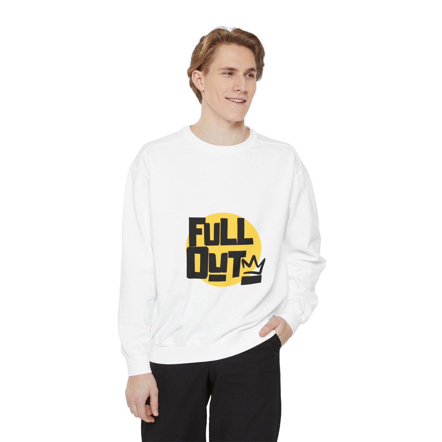 "Full Out" Unisex Lightweight Crewneck Sweatshirt – Bold Streetwear-Inspired Dance Graphic Pullover for Dancers & Performers