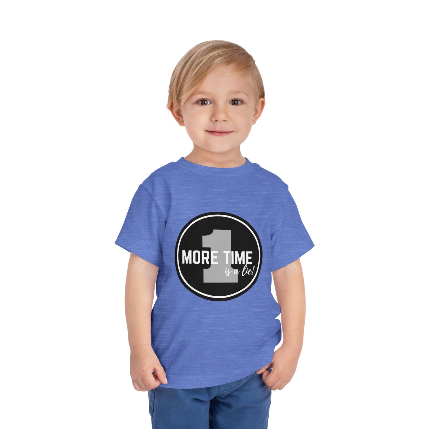"One More Time Is a Lie" Toddler Dance T-Shirt – Bold Emblem Graphic Short Sleeve Tee for Kids