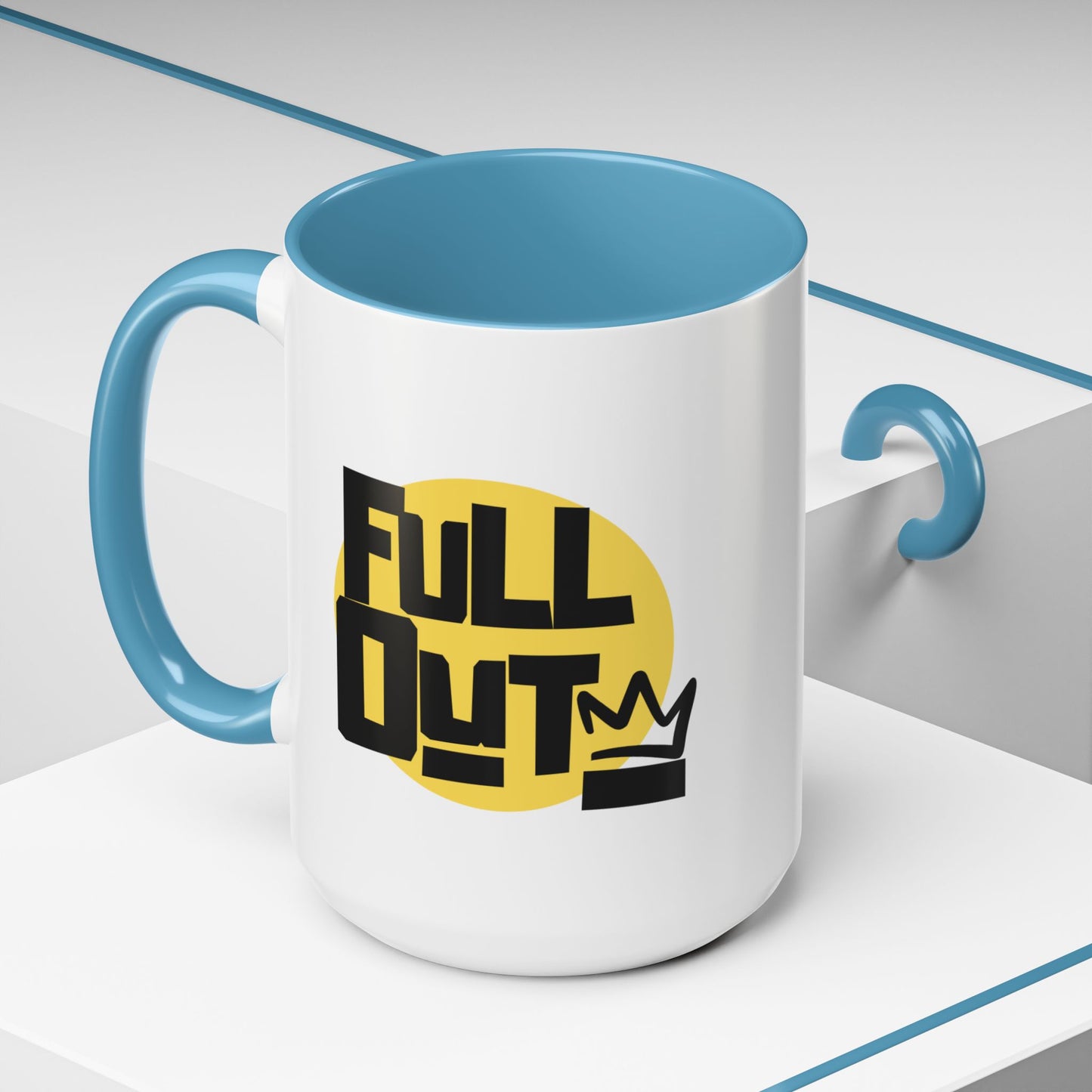 "Full Out" Accent Coffee Mug – Streetwear Dance Mug with Crown Graphic for Dancers