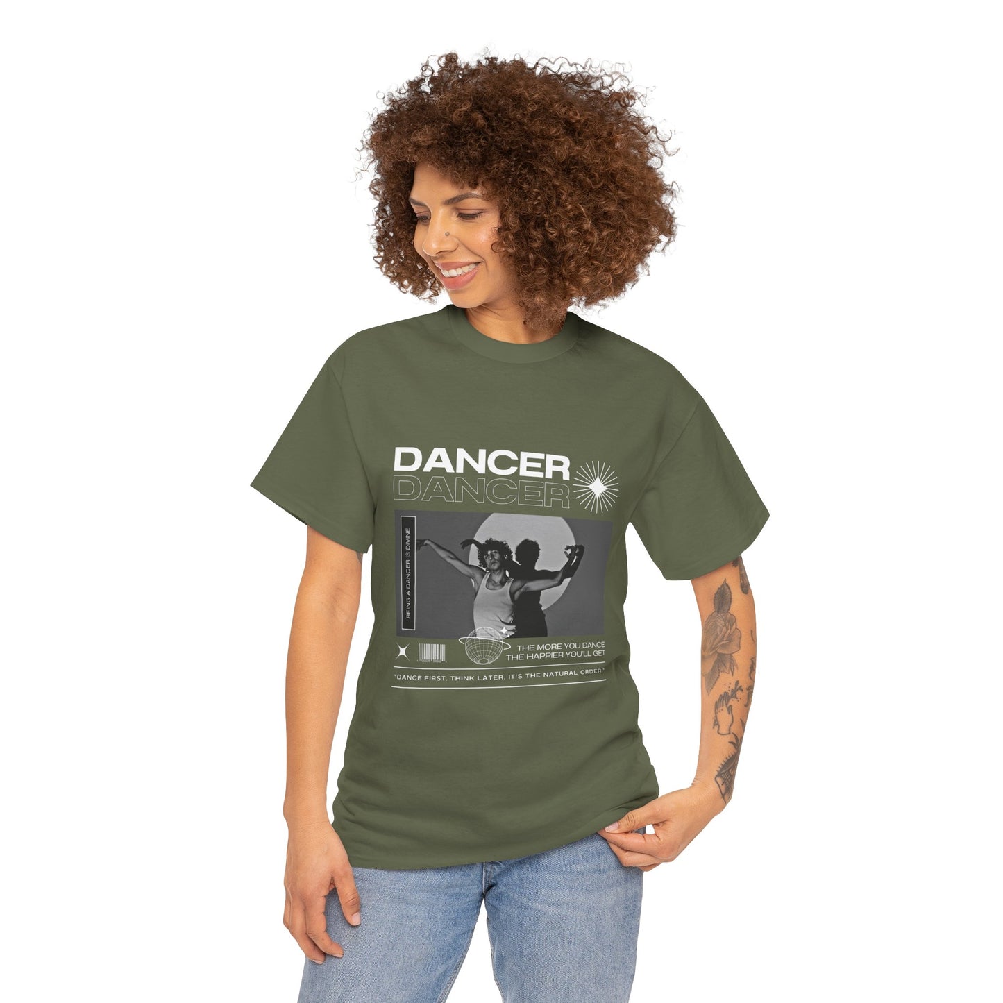 "Dancer" Spotlight Contemporary Dance Graphic Unisex Heavy Cotton Tee – Streetwear-Inspired Dance T-Shirt for Performers & Dance Lovers