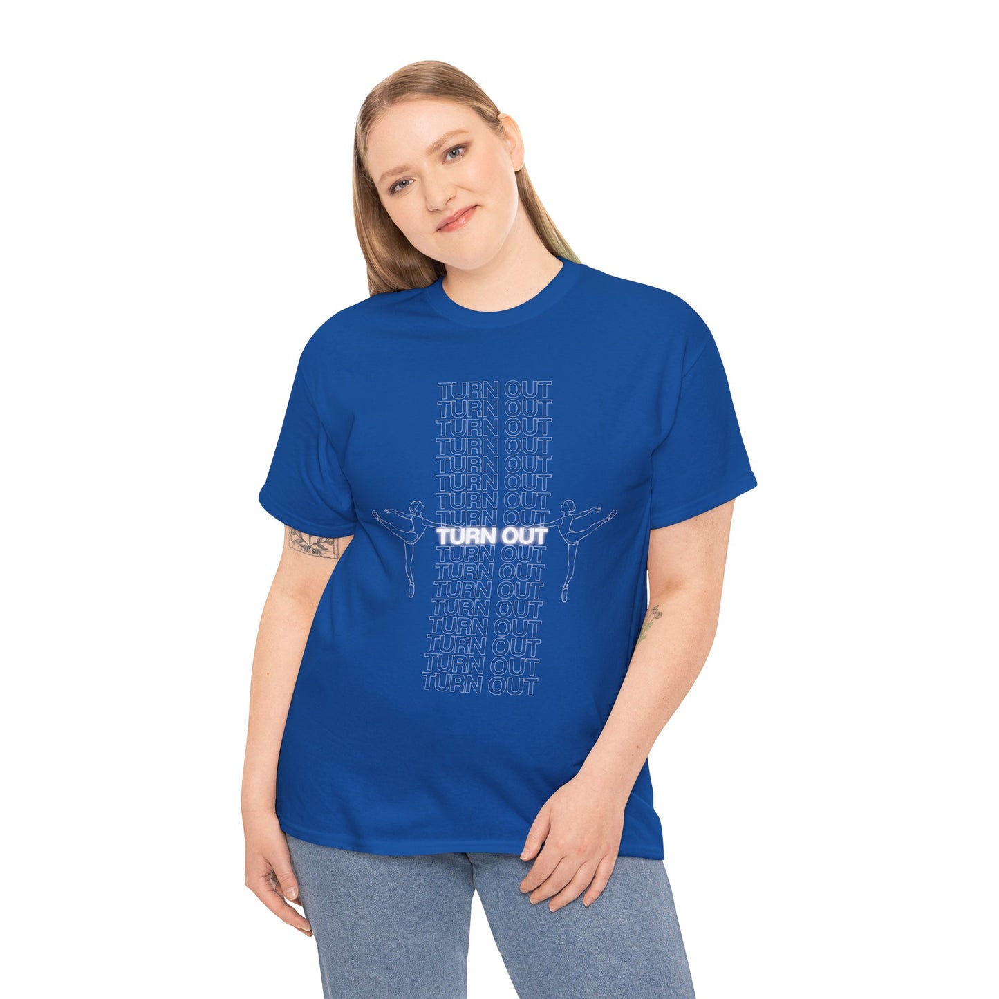 "Turn Out" Ballerina Graphic Unisex Heavy Cotton Tee – Ballet Dance T-Shirt for Dancers & Dance Enthusiasts