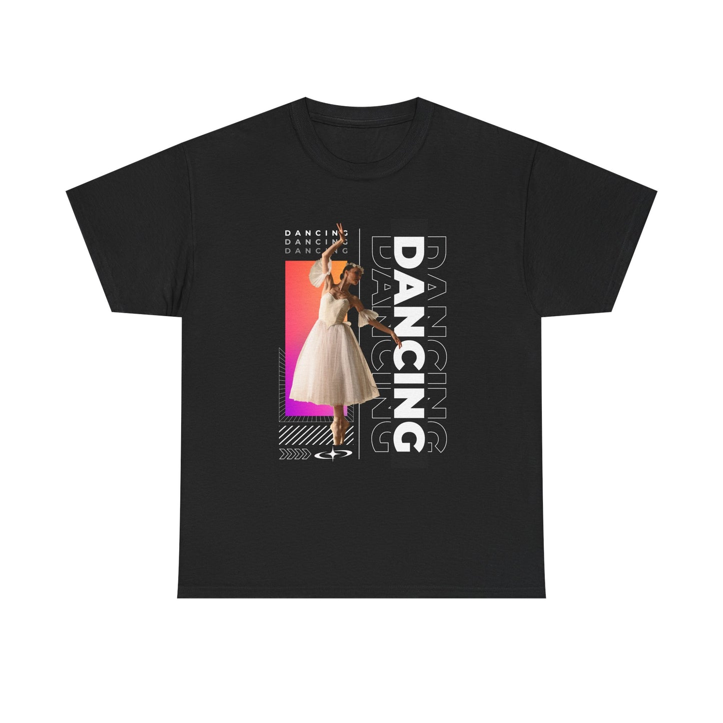 “Dancing” Streetwear-Inspired Female Dancer Unisex Heavy Cotton Tee – Urban Dance Graphic T-Shirt for Performers and Dance Lovers