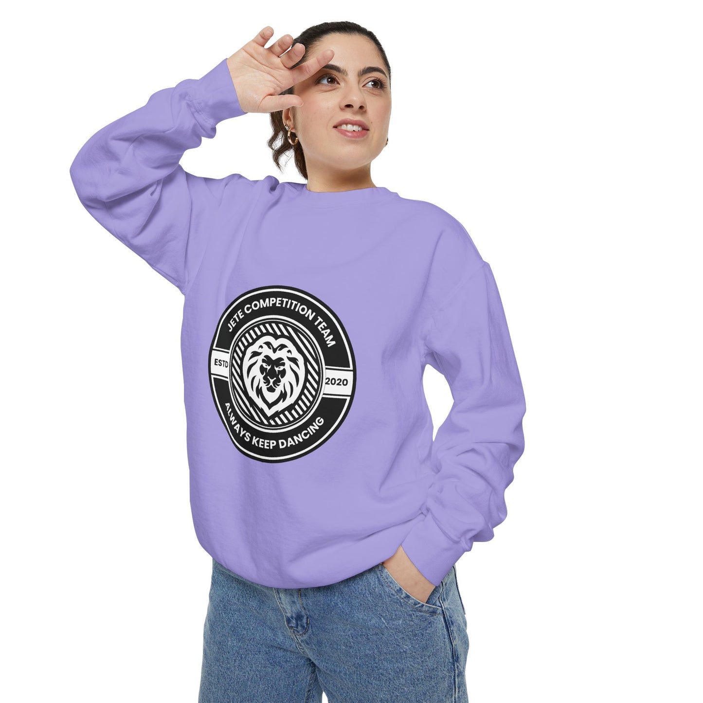 "Jeté Competition Team – Always Keep Dancing" Unisex Lightweight Crewneck Sweatshirt – Collegiate-Inspired Dance Team Pullover for Dancers & Studio Spirit Wear