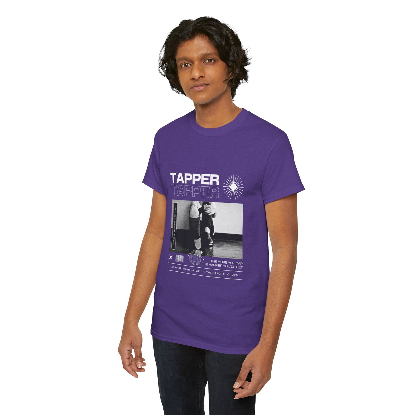 “Tapper” Tap Dance Unisex Heavy Cotton Tee – Streetwear-Inspired Tap Shoes Graphic T-Shirt for Dancers