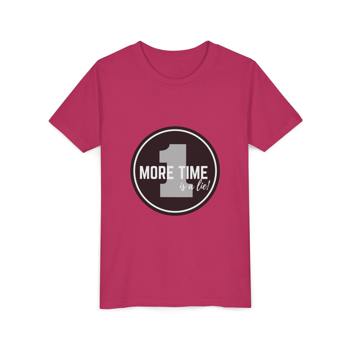 “One More Time is a Lie” Bold Emblem Dancer Graphic T-Shirt for Kids – Funny Dance Rehearsal Shirt - Youth Dance Tee