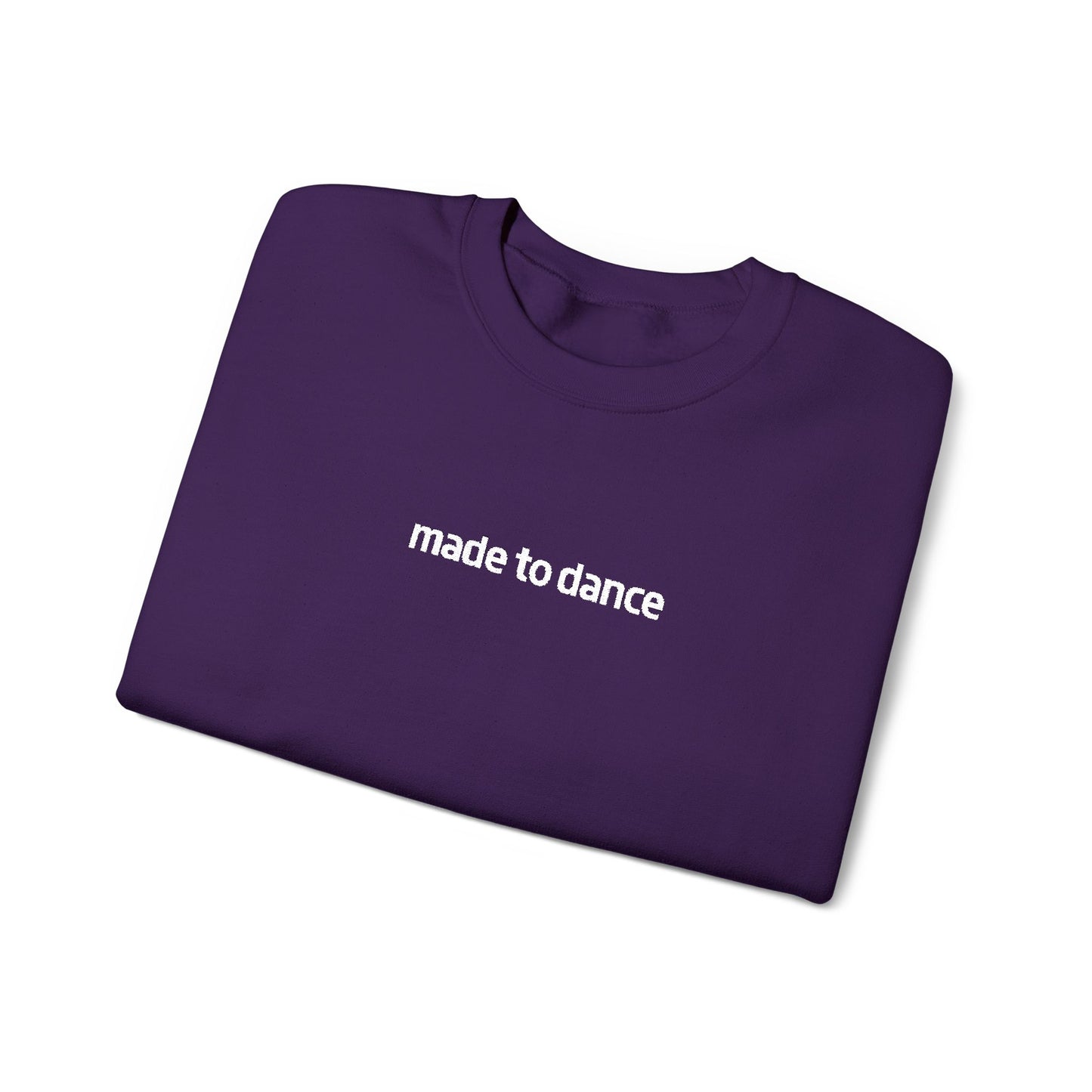 “Made to Dance" Unisex Heavy Blend™ Crewneck Sweatshirt – Embroidered Dance-Inspired Pullover for Adults & Kids
