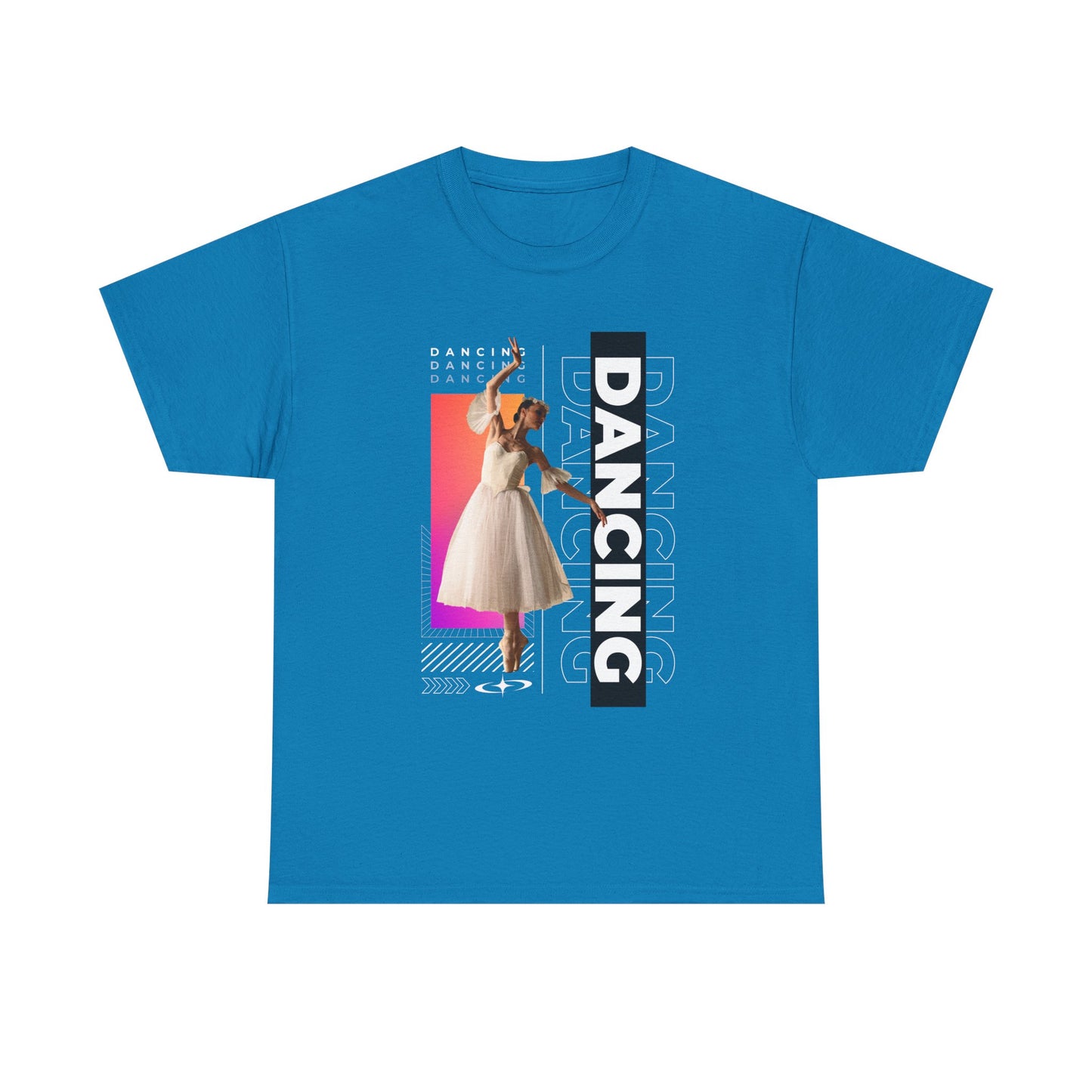 “Dancing” Streetwear-Inspired Female Dancer Unisex Heavy Cotton Tee – Urban Dance Graphic T-Shirt for Performers and Dance Lovers
