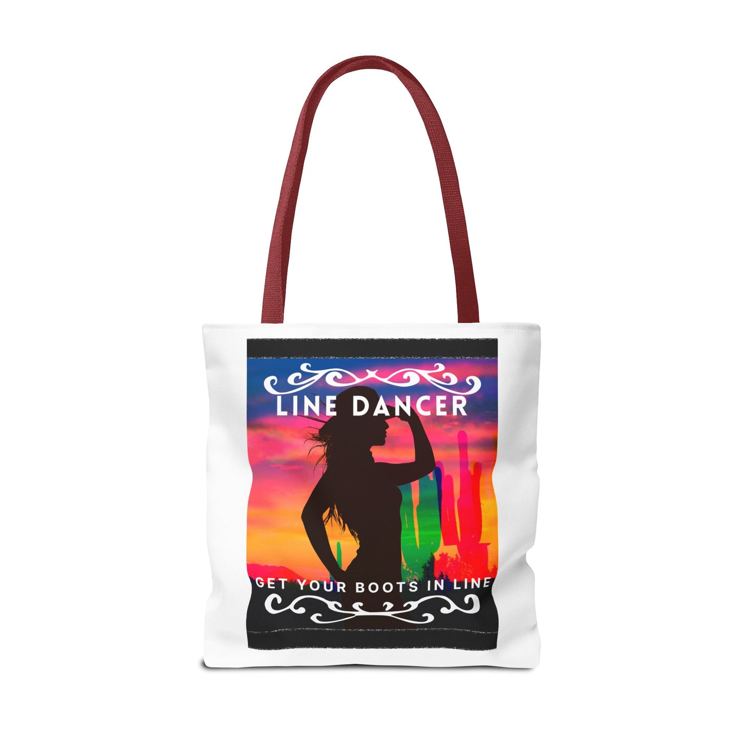 "Line Dancer, Boots on the Ground” Canvas Tote Bag – Cowgirl Graphic | Western Dance Bag for Country Lovers & Line Dancing Fans
