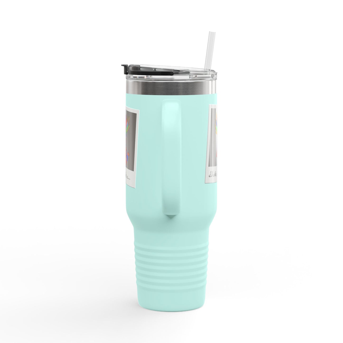"Shake It Like a..." 40oz Insulated Travel Mug – Carnival Samba Dancer Graphic | Fun Dance-Themed Stainless Steel Tumbler for Hot & Cold Drinks