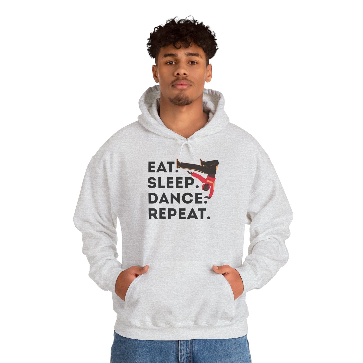 "Eat Sleep Dance Repeat" Unisex Dance Hoodie – Bold B-Boy Streetwear Sweatshirt