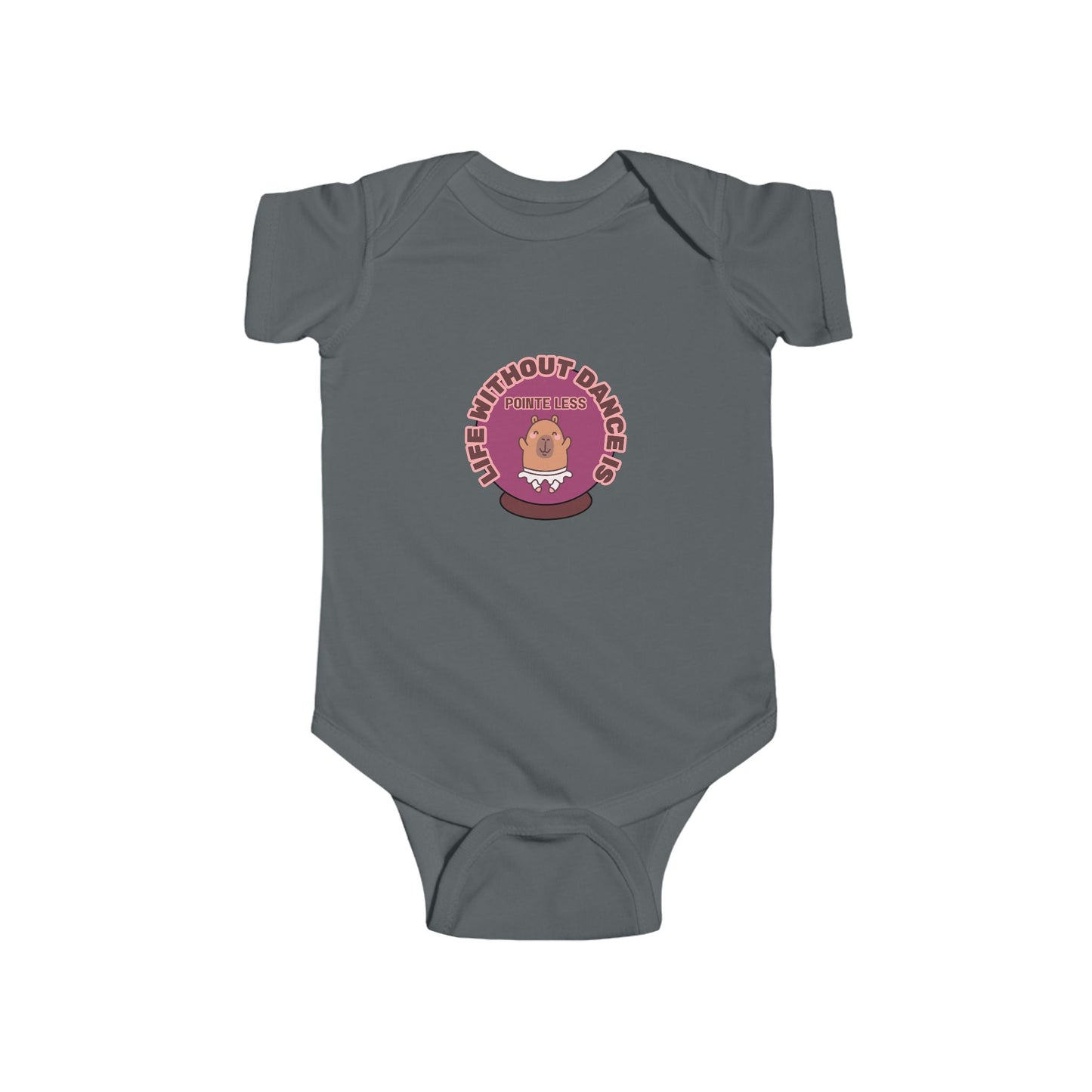 "Life Without Dance is Pointeless" Infant Short Sleeve Bodysuit – Retro Dance Graphic Baby Outfit for Ballet-Loving Families