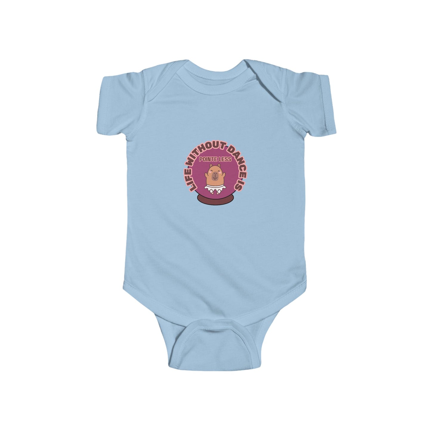 "Life Without Dance is Pointeless" Infant Short Sleeve Bodysuit – Retro Dance Graphic Baby Outfit for Ballet-Loving Families