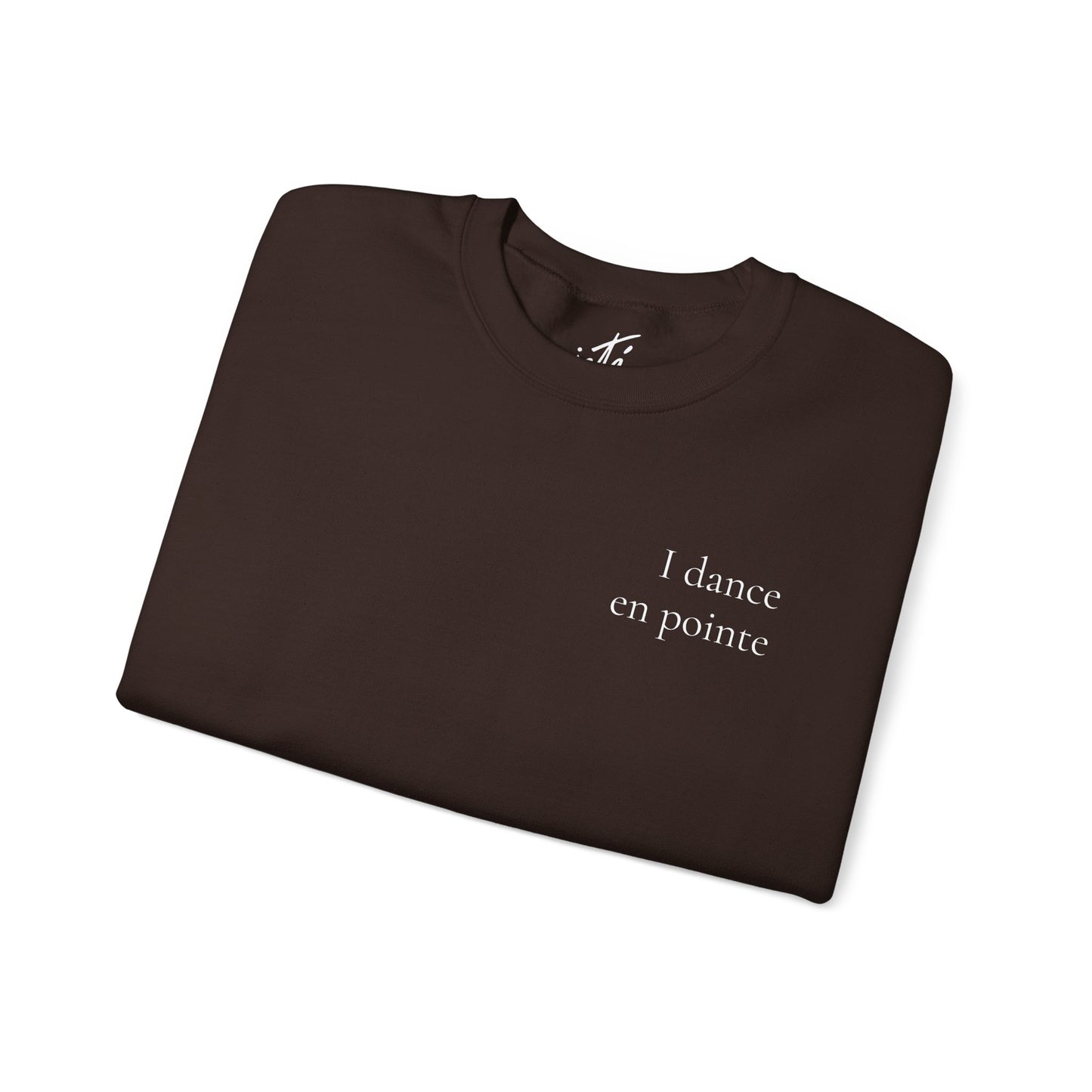 “I Dance en Pointe” - Optional Personalized Sleeve - Ballet Unisex Heavy Blend™ Crewneck Sweatshirt with Front and Back Print