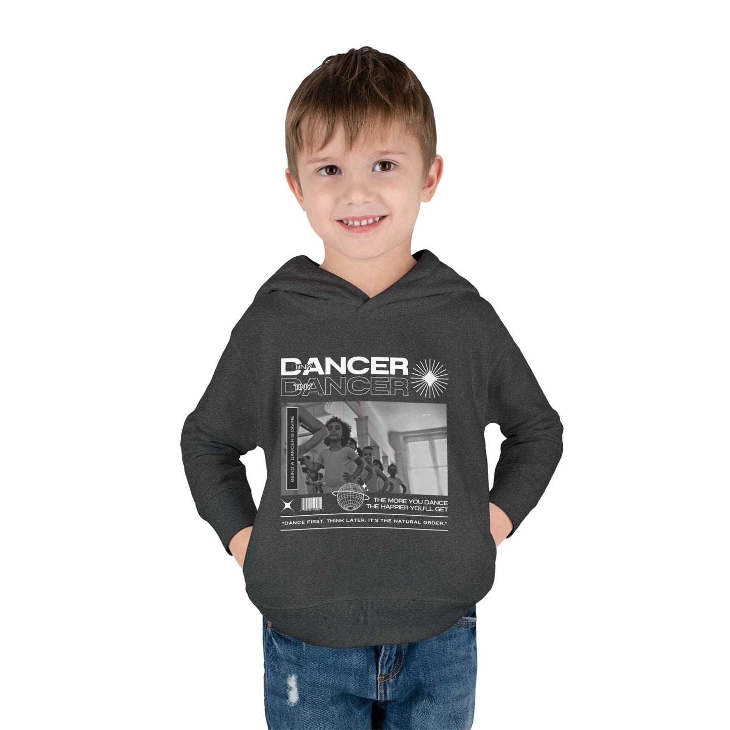 “Tiny Dancer” Toddler Pullover Hoodie – Streetwear-Inspired Ballet Class Graphic Sweatshirt for Kids