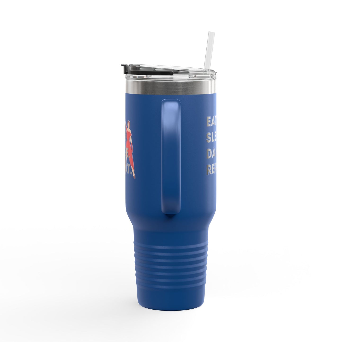 "Eat Sleep Dance Repeat" 40oz Insulated Travel Mug – Bold Dancer Graphic | Dance-Themed Stainless Steel Tumbler for Hot & Cold Drinks