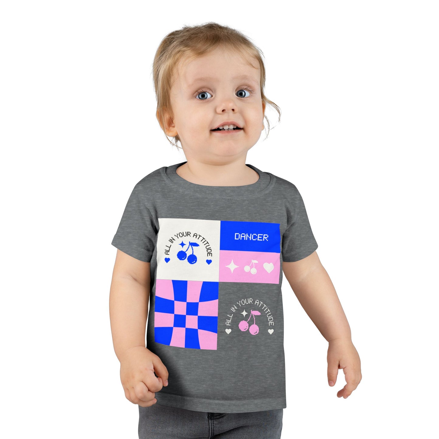 "Dancer – All in Your Attitude" Toddler Dance T-Shirt – Retro Graphic Short Sleeve Tee for Kids