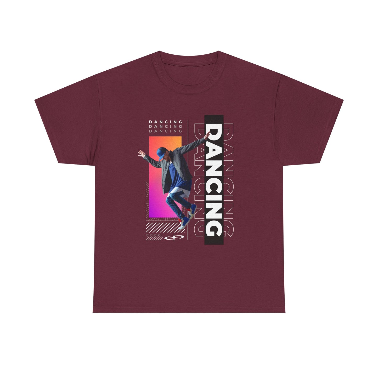 “Dancing” Streetwear-Inspired Male Dancer Unisex Heavy Cotton Tee – Urban Dance Graphic T-Shirt for Performers and Dance Lovers