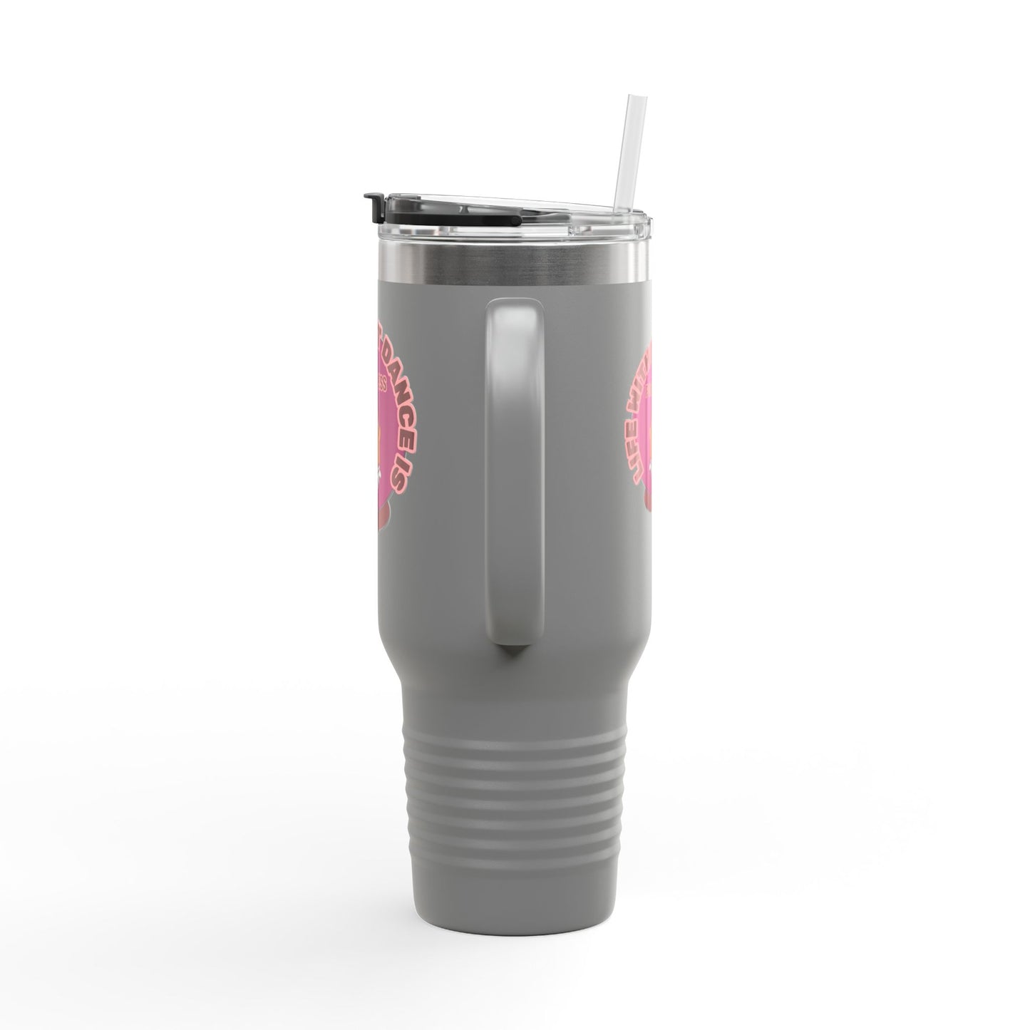 "Life Without Dance is Pointeless" 40oz Insulated Travel Mug – Cute Capybara Dance Graphic Stainless Steel Tumbler for Dancers & Dance Lovers