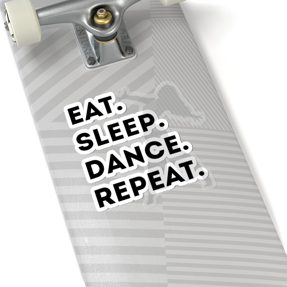 "Eat Sleep Dance Repeat" Kiss-Cut Sticker – Bold Dancer Graphic – Fun Dance-Themed Vinyl Sticker for Laptops, Journals & Water Bottles