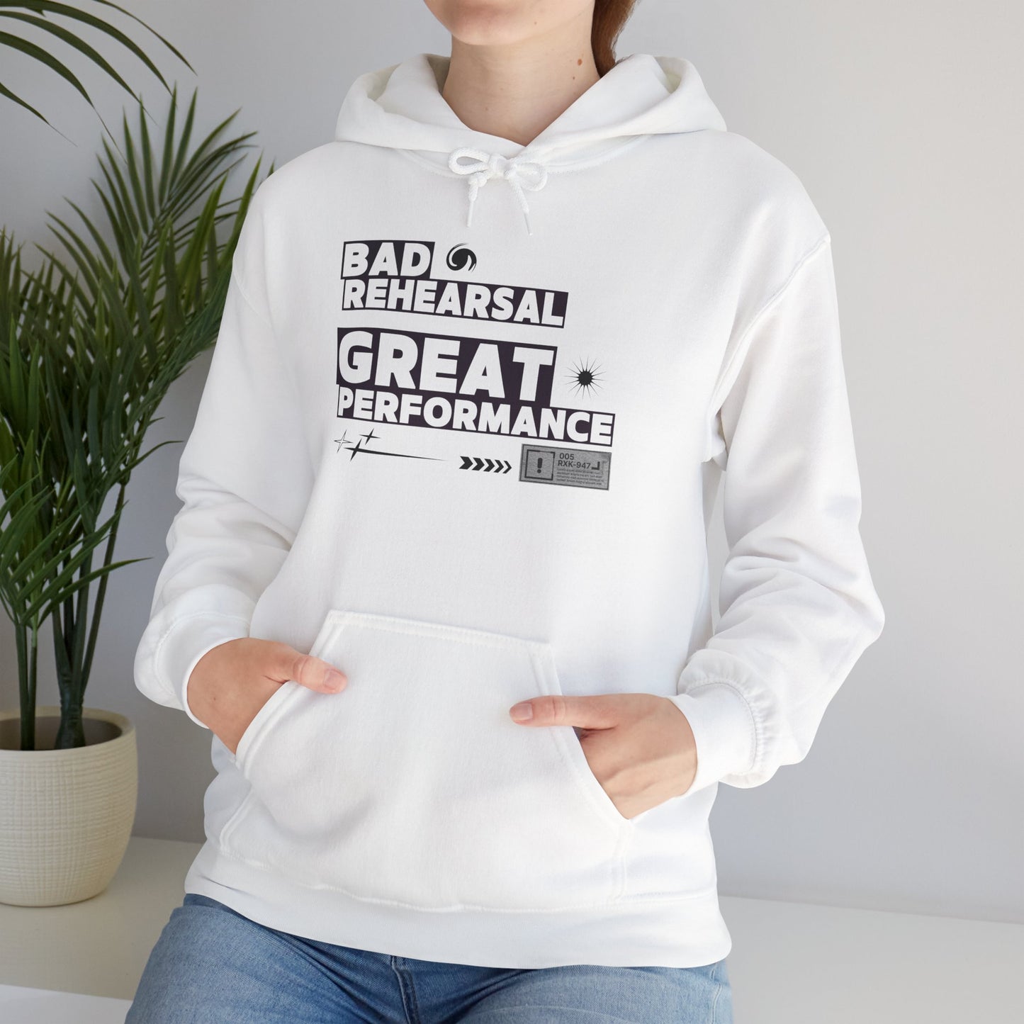 "Bad Rehearsal, Great Performance" Dance Hoodie – Unisex Heavy Blend™ Hooded Sweatshirt with Streetwear-Inspired Graphic for Performers