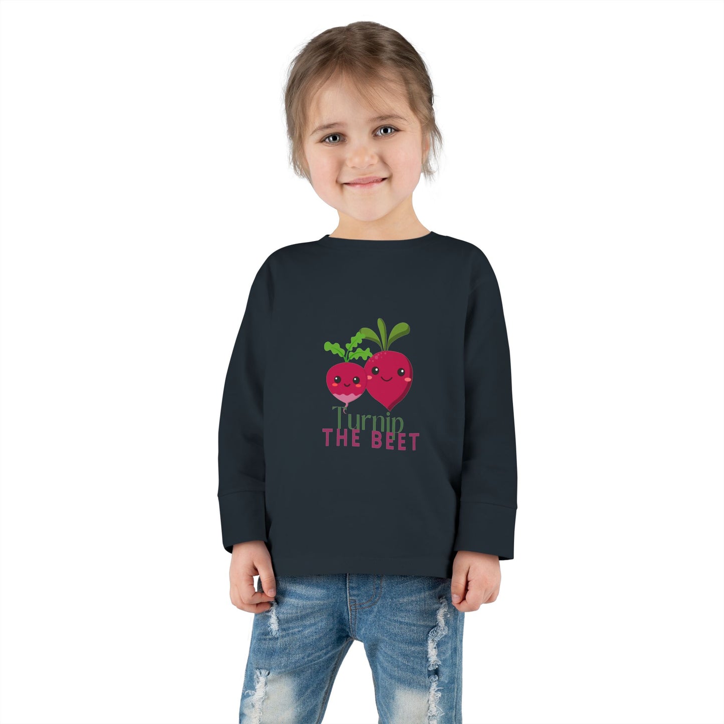 "Turnip the Beet" Toddler Dance T-Shirt – Cute Veggie Graphic Long Sleeve Tee for Kids