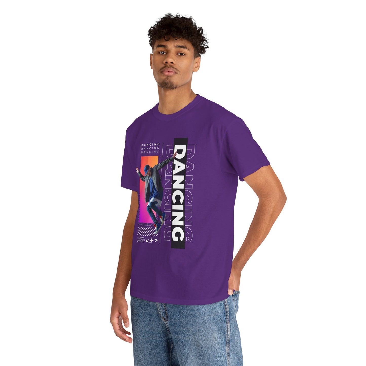 “Dancing” Streetwear-Inspired Male Dancer Unisex Heavy Cotton Tee – Urban Dance Graphic T-Shirt for Performers and Dance Lovers