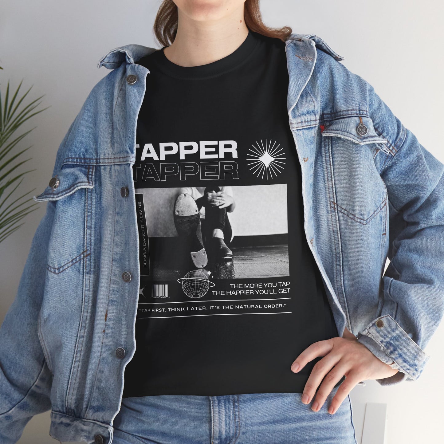 “Tapper” Tap Dance Unisex Heavy Cotton Tee – Streetwear-Inspired Tap Shoes Graphic T-Shirt for Dancers