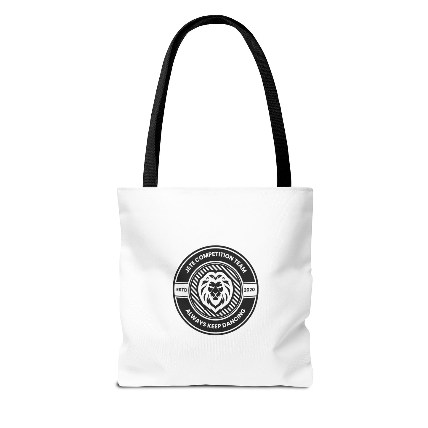 "Jeté Competition Team, Always Keep Dancing" Canvas Tote Bag – Collegiate Dance Team Logo | Reusable Dance Bag for Dancers, Rehearsals & Competitions