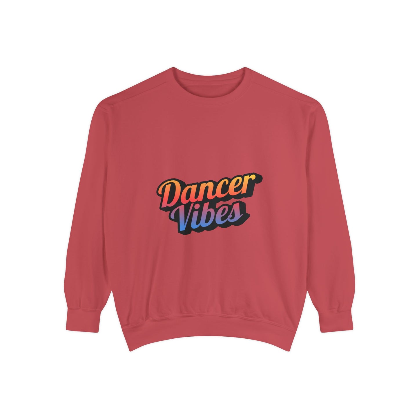 "Dancer Vibes" Unisex Lightweight Crewneck Sweatshirt – Colorful Text Graphic Pullover for Dance Lovers & Studio Style