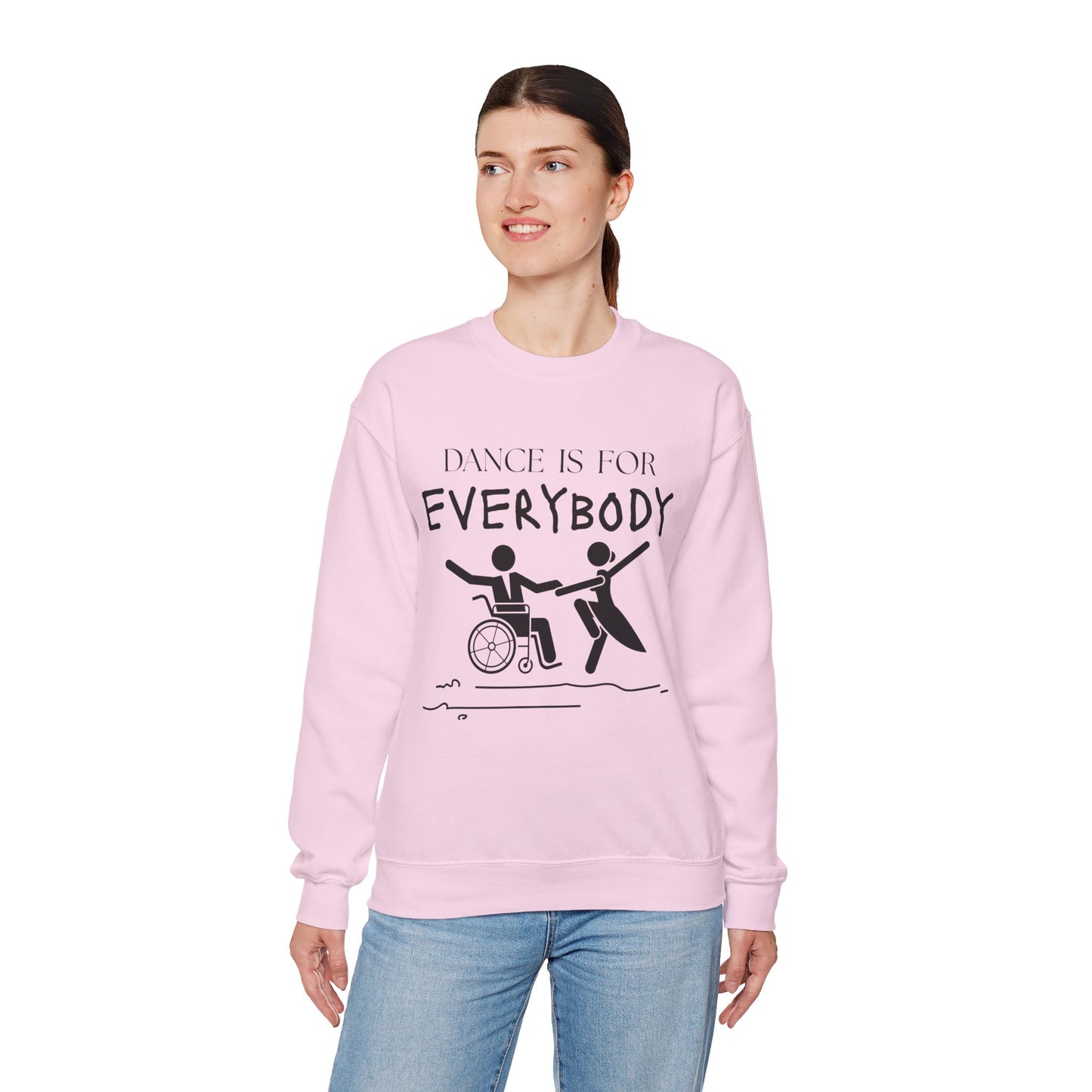 “Dance Is for Everybody” Inclusive Dance Sweatshirt – Unisex Heavy Blend Crewneck with Optional Name or Studio Personalization
