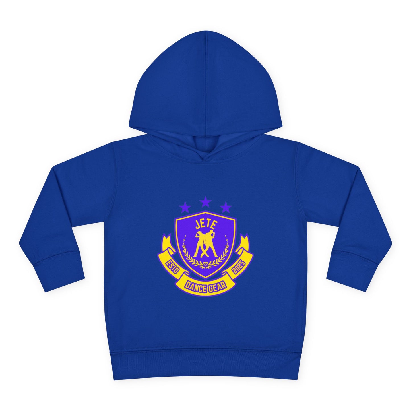 "Jeté Dance Gear" Toddler Pullover Fleece Hoodie – Collegiate-Inspired Dancer Graphic Sweatshirt for Kids