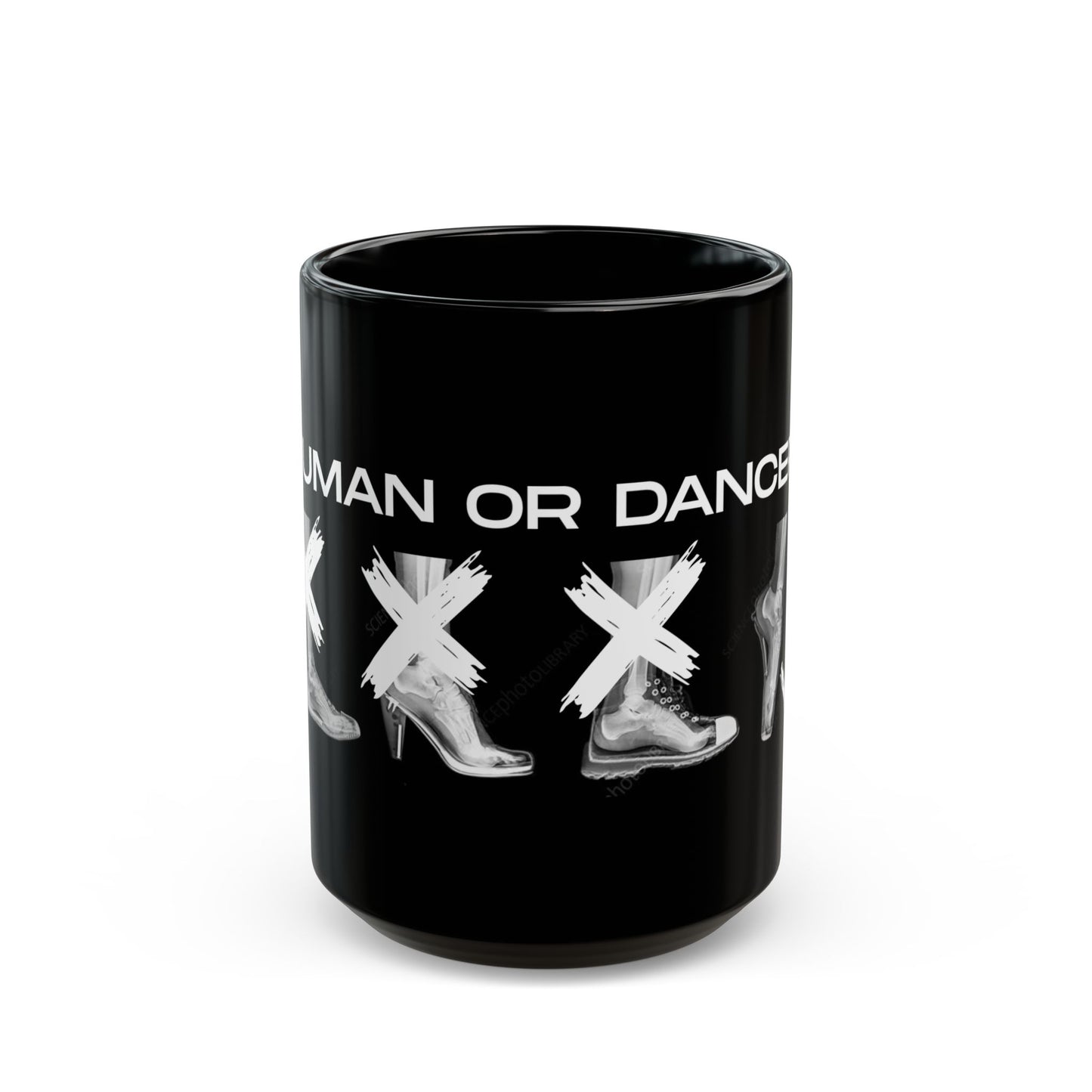 "Human or Dancer" Accent Coffee Mug – Dance-Themed Mug with Cute X-Ray Foot Design for Dancers, Ballet Teachers, and Dance Lovers